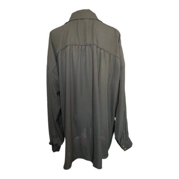 EUC Intempo black button-up blouse with gold buttons – size XL - Picture 6 of 10